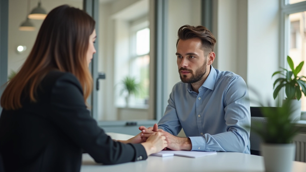 Consultant lucrând cu antreprenor la birou