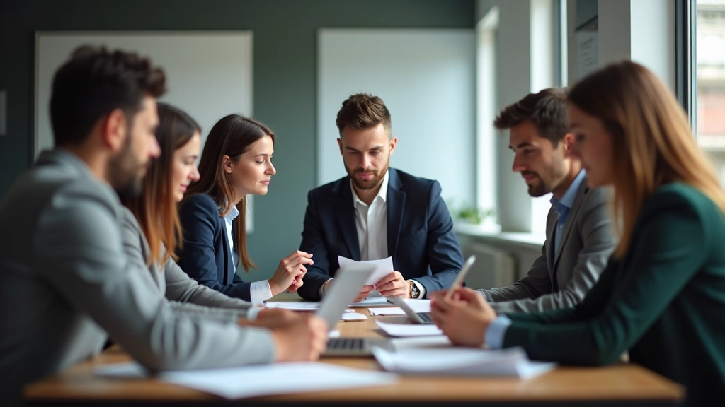 Echipă mică în ședință de lucru